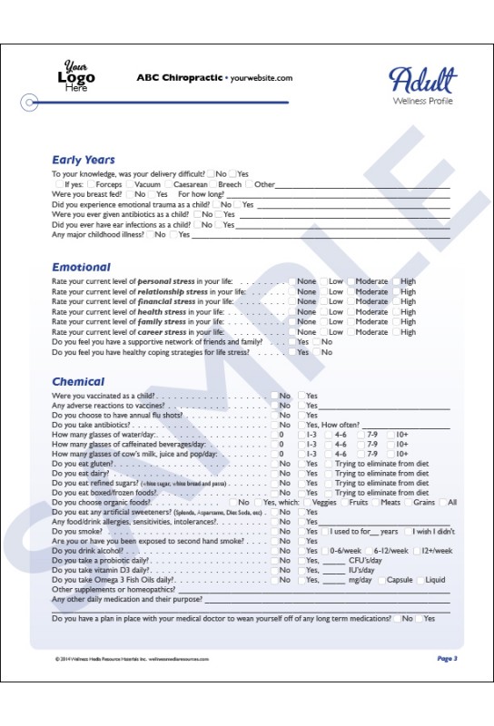 Custom Chiropractic Intake Forms