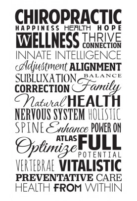 Chiropractic Word Collage Decal - 19" x 32"