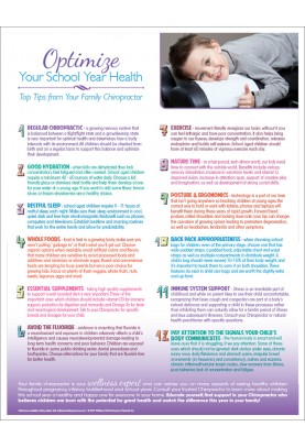 Optimize Your School Year Health Handout