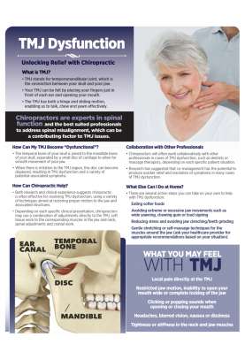 TMJ Dysfunction Chiropractic Handout